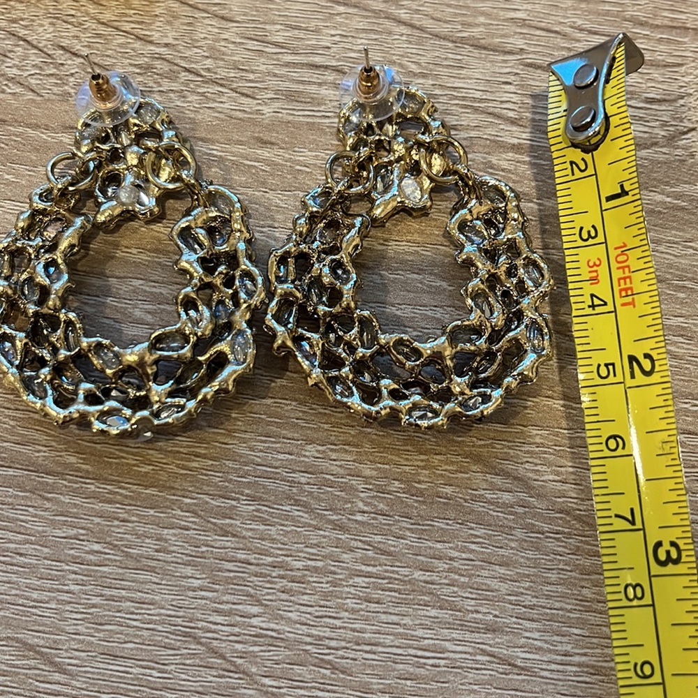 Multicolor Rhinestone Drop Earrings - Picture 4 of 4